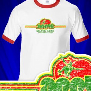 Apple Skate Park Columbus Ohio Ringer T-shirt