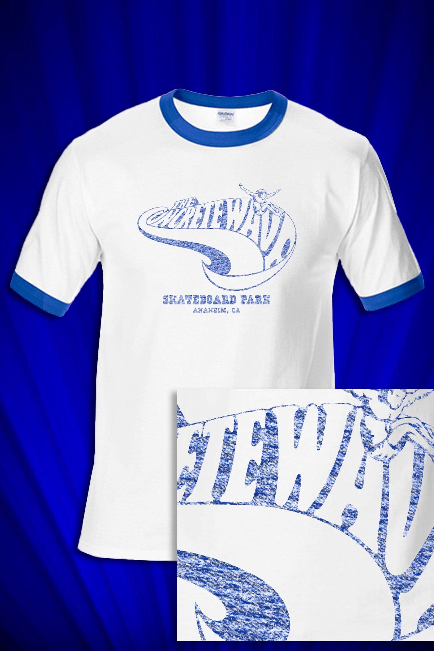 Concrete Wave Skate Park Anaheim 1970s Ringer T-shirt
