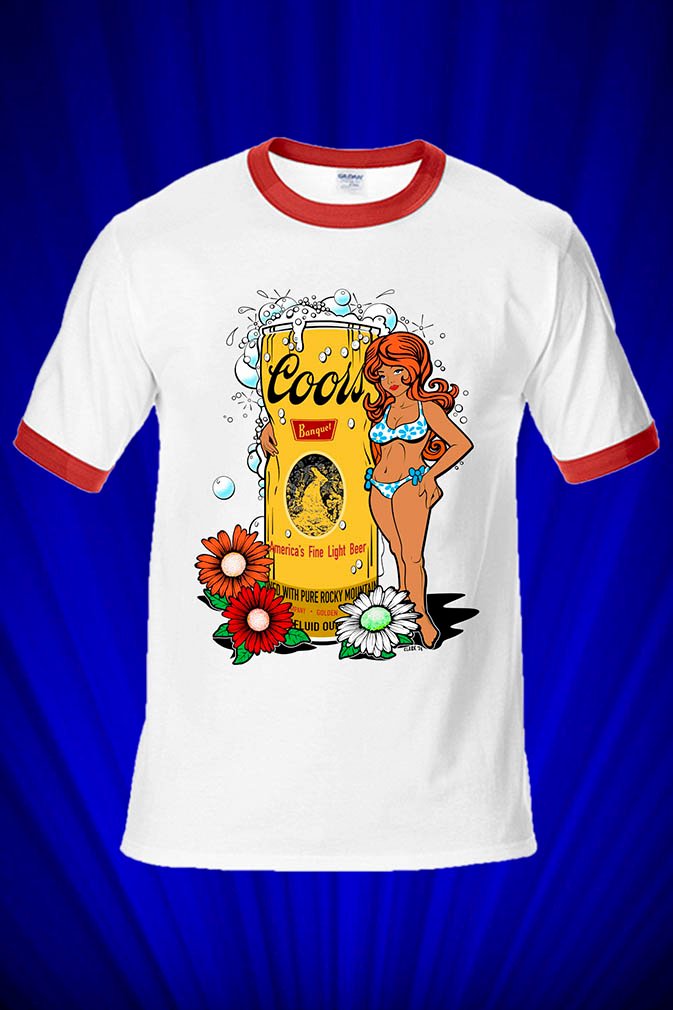 Coors Beer Girl 1974 Ringer T-shirt