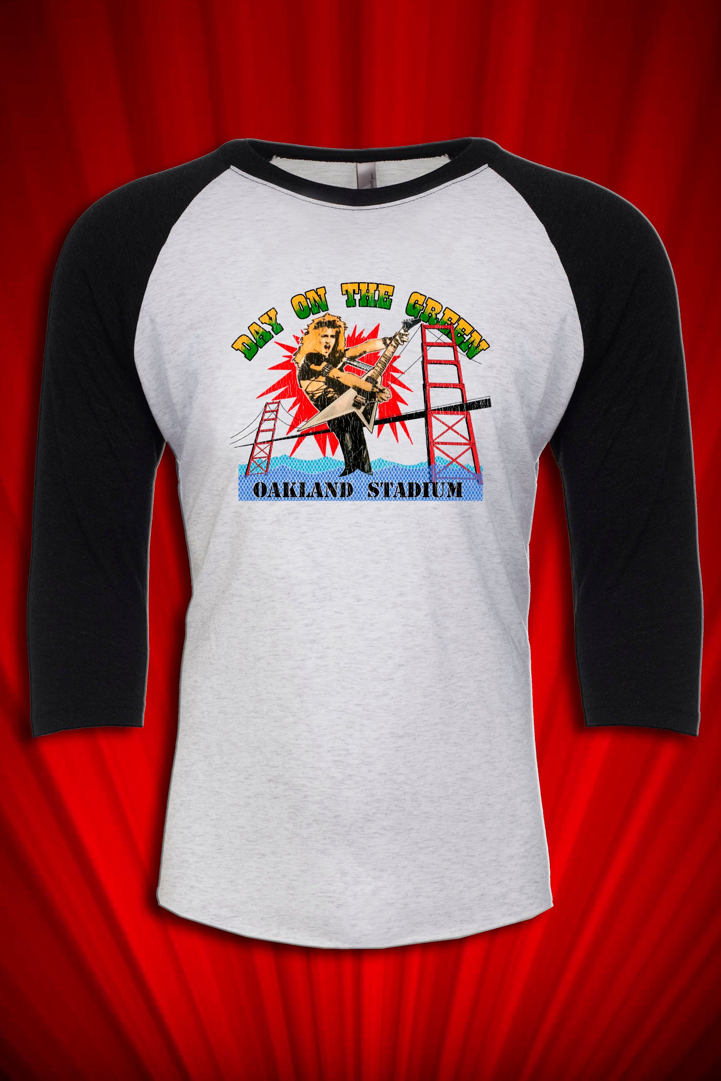 DOG Oakland Stadium California 1985 Heavy Metal Tour Raglan Jersey