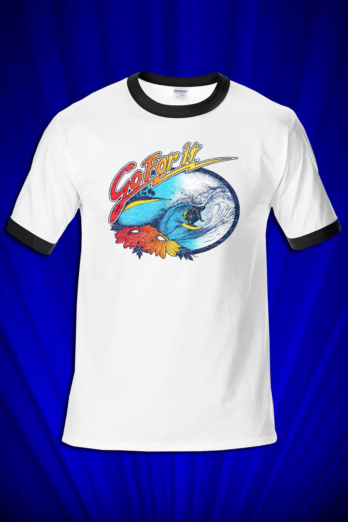 Go For It surf 1977 Ringer T-shirt