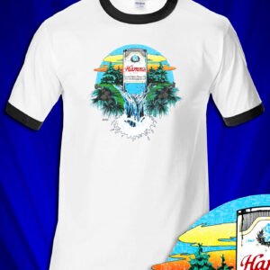 Hamms Beer Waterfall 1970s Ringer T-shirt