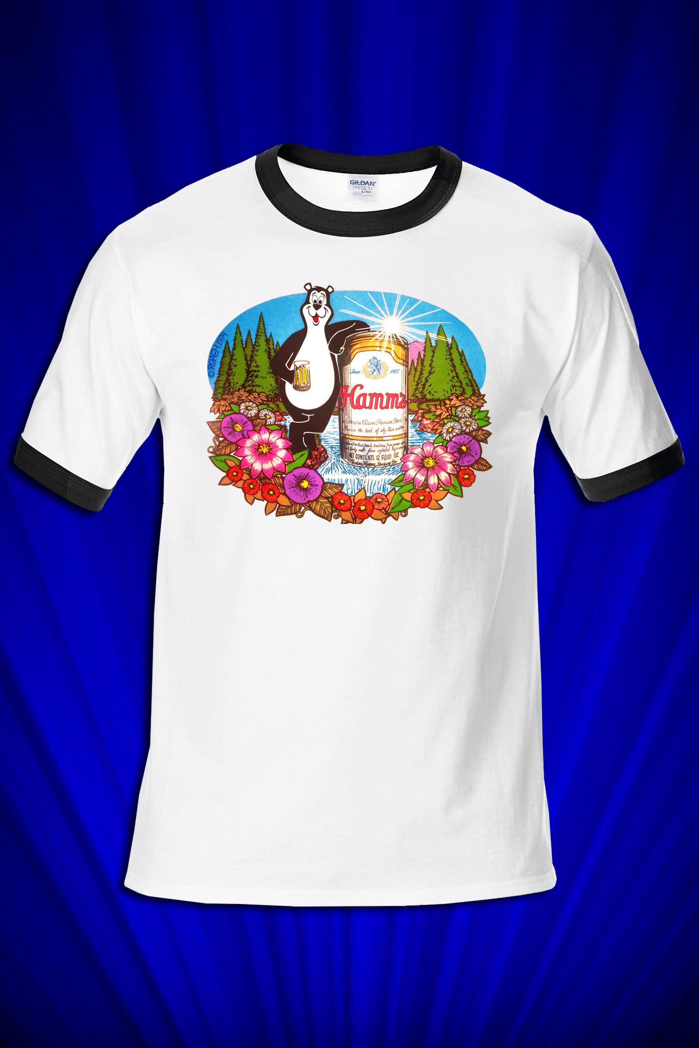 Hamms Beer Waterfall 1974s Ringer T-shirt (Copy)