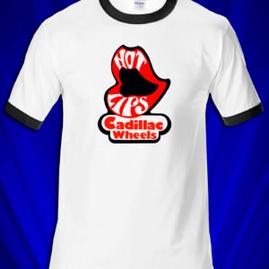 Hot Lips Cadillac Wheels Skateboard Ringer T-shirt