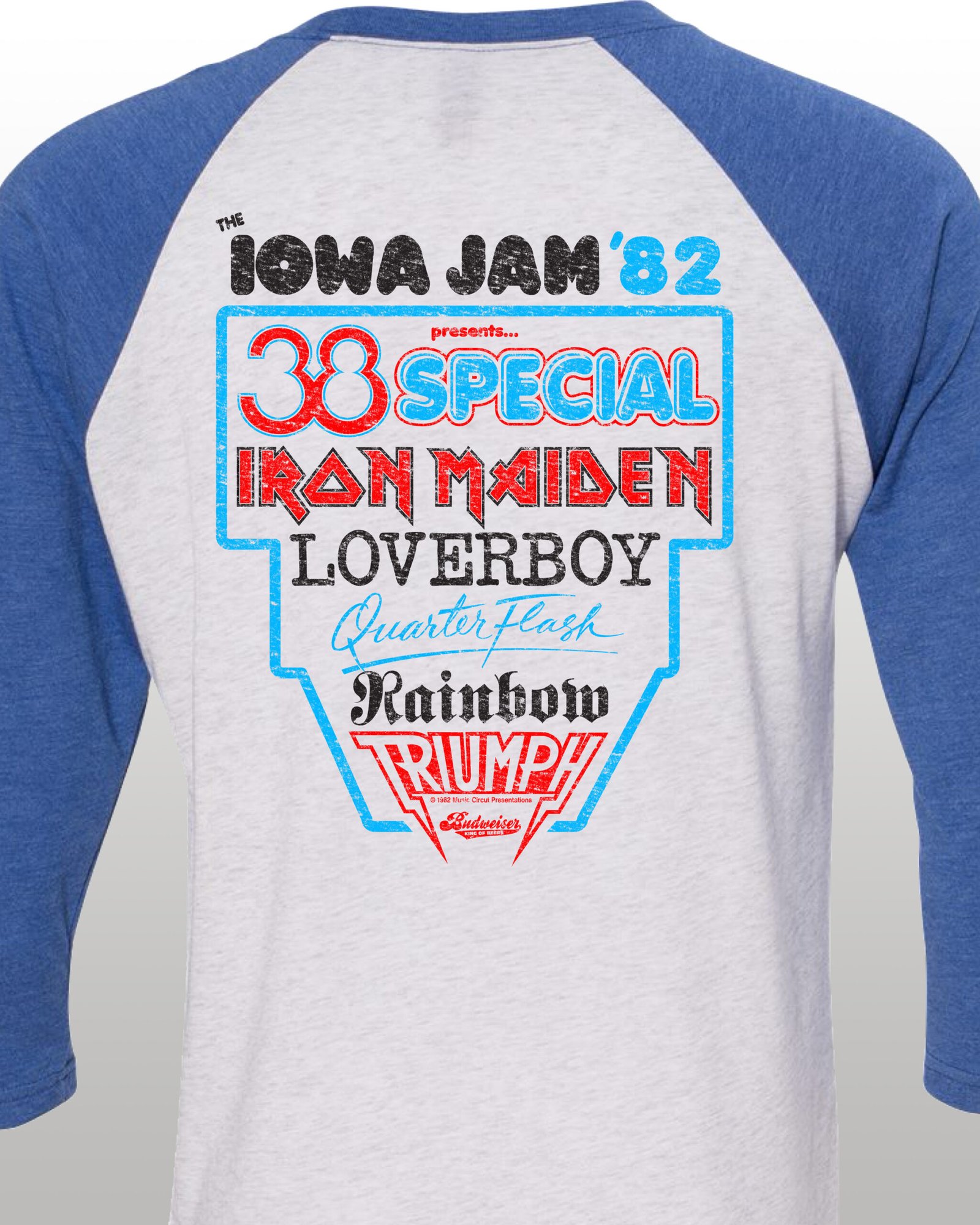 Iowa Jam 1982 Music Festival Tour Raglan Jersey - Image 2