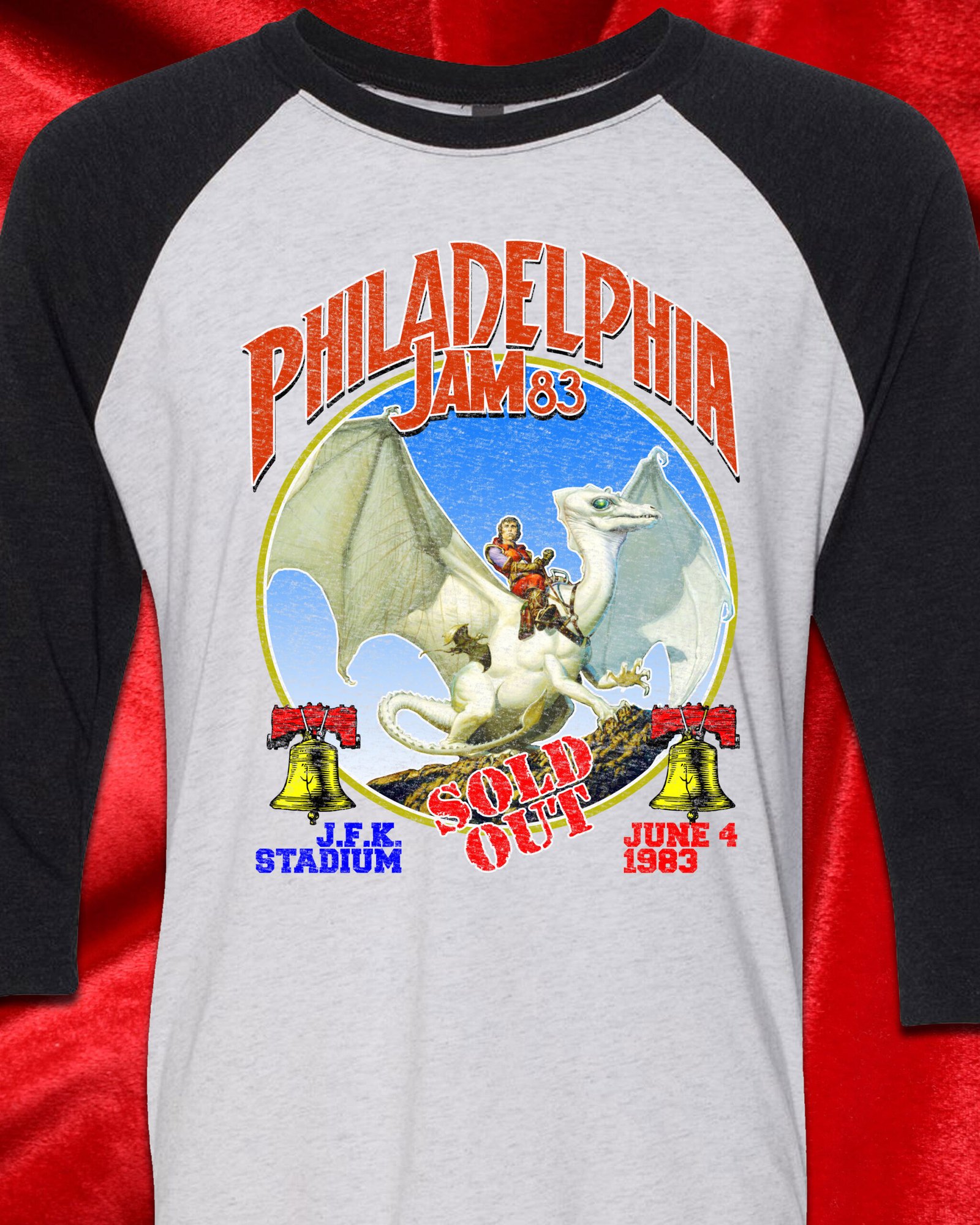 Philadelphia Jam 1983 JFK Stadium Tour Raglan Jersey
