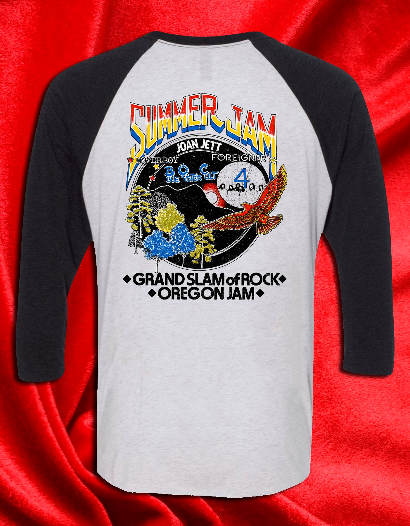 Oregon Summer Jam 1982 Music Festival Tour Raglan Jersey - Image 2