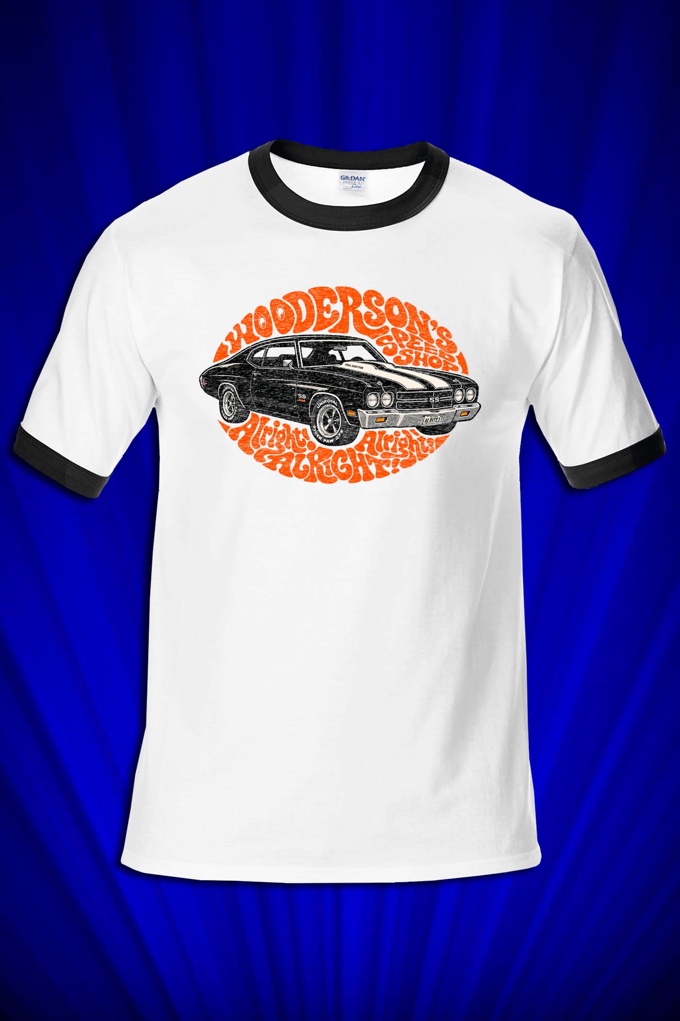 Wooderson’s Speed Shop 1970 Chevelle SS 454 ringer t-shirt