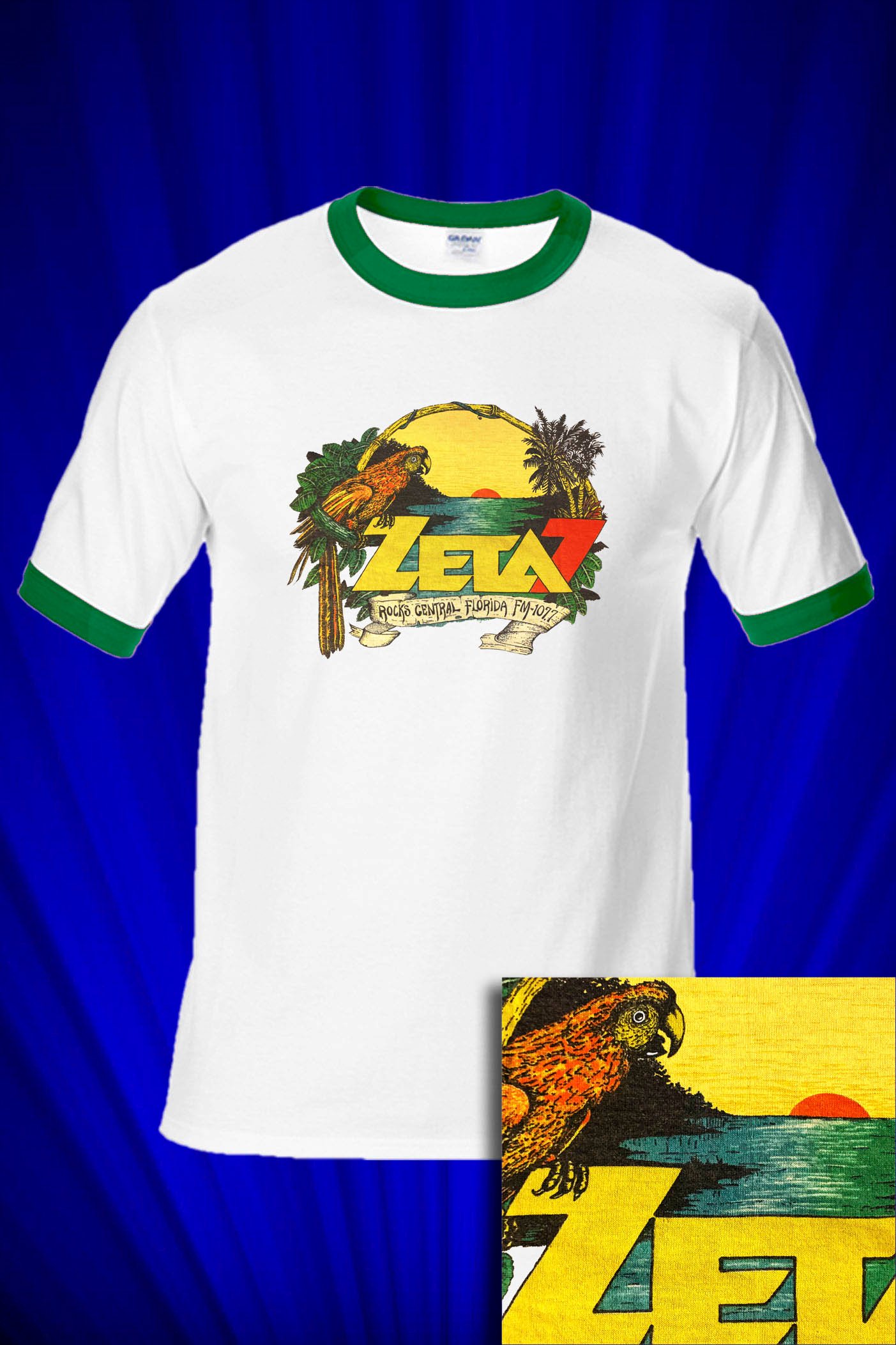 Zeta 7 Radio Station Orlando Fl 1970s-80s Ringer T-shirt